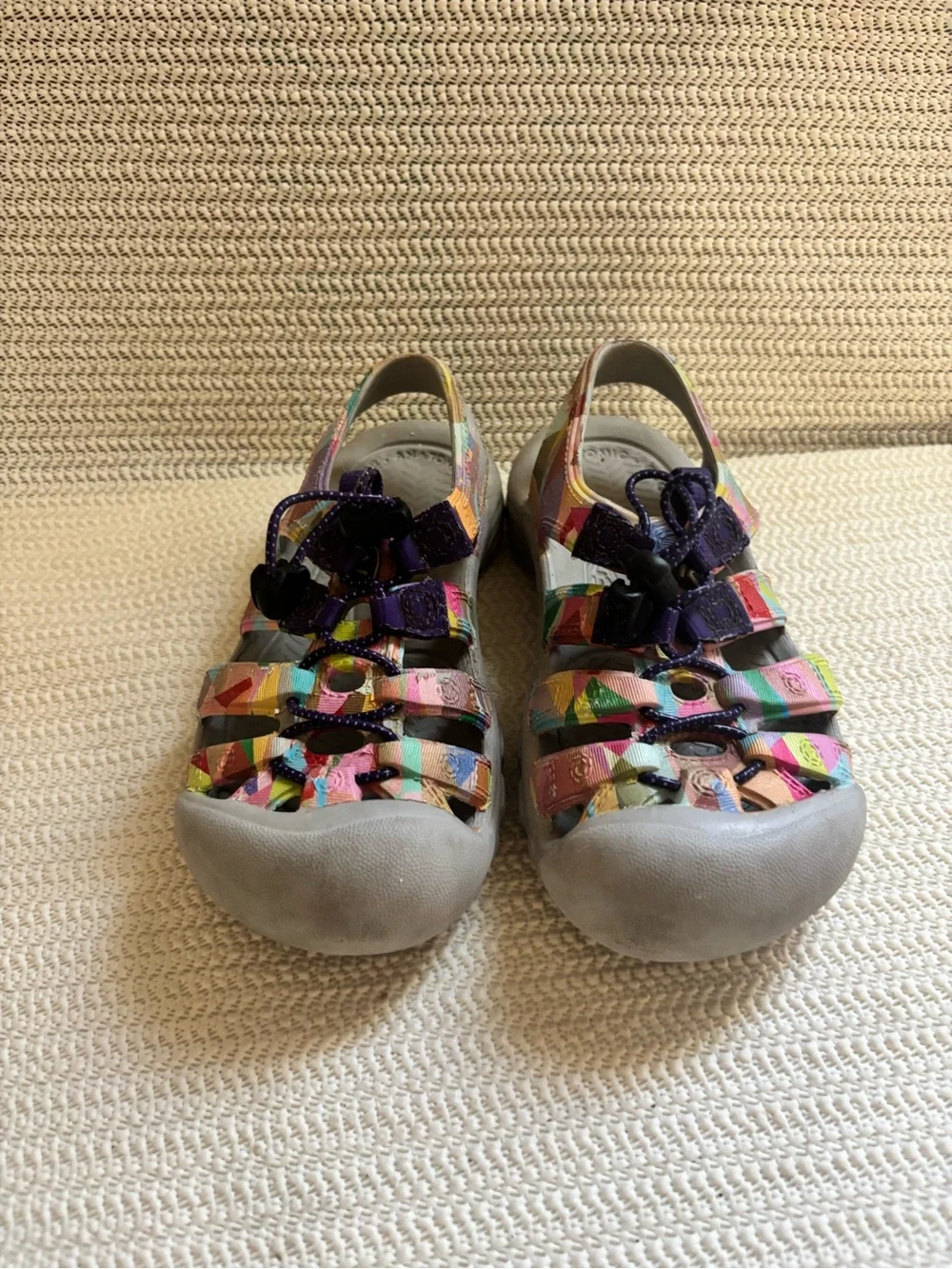 Kids Multicolor Water-Friendly Sandals - Purple Accents